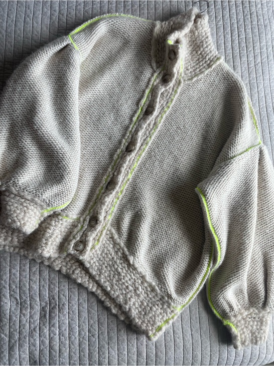 We The Free Sweaters - Free People We The Free Winterland Cardigan XL Neon Trim Chunky Knit